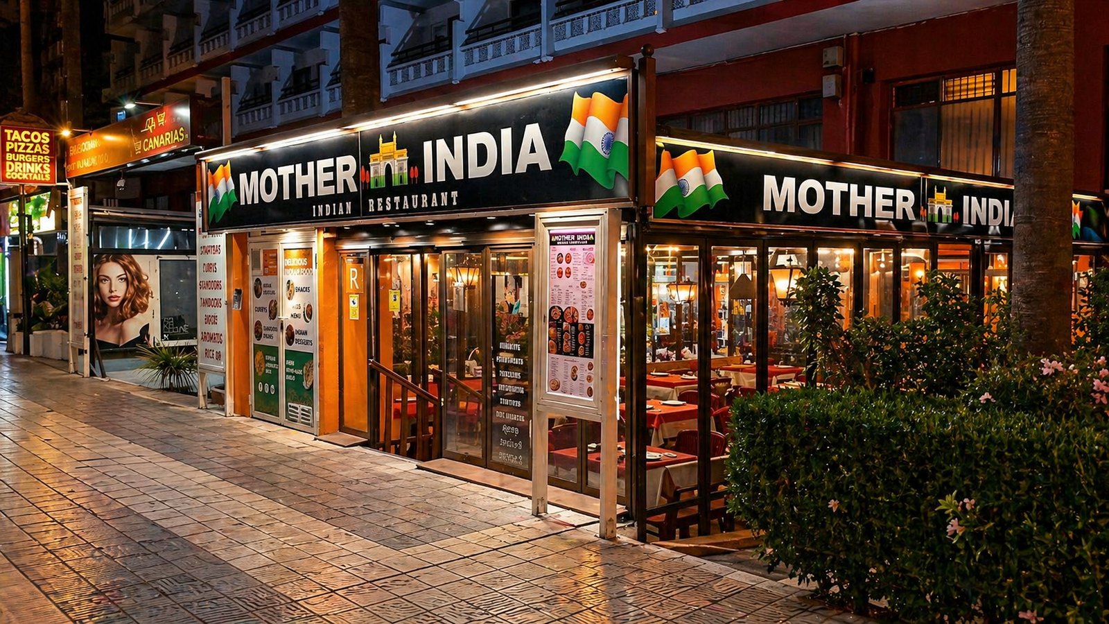 Fachada de Mother India en La Paz, Puerto de la Cruz